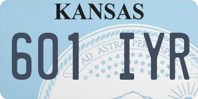 KS license plate 601IYR