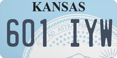 KS license plate 601IYW