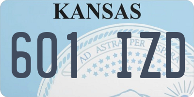 KS license plate 601IZD