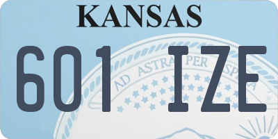 KS license plate 601IZE