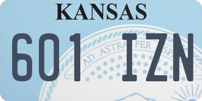 KS license plate 601IZN