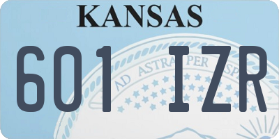 KS license plate 601IZR