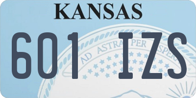 KS license plate 601IZS