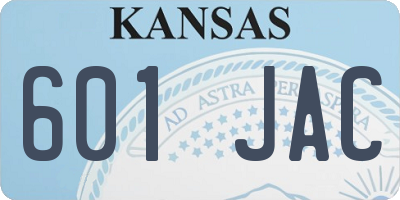 KS license plate 601JAC