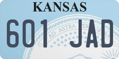 KS license plate 601JAD