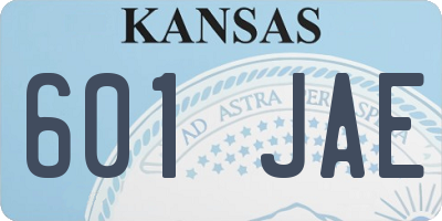 KS license plate 601JAE