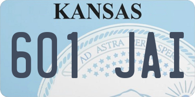 KS license plate 601JAI