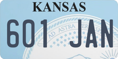KS license plate 601JAN