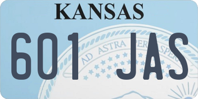 KS license plate 601JAS