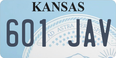 KS license plate 601JAV