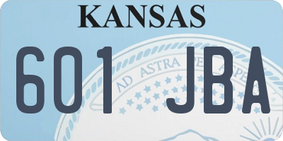 KS license plate 601JBA