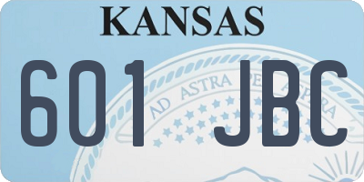 KS license plate 601JBC