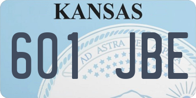 KS license plate 601JBE