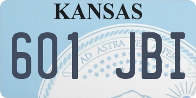 KS license plate 601JBI