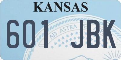 KS license plate 601JBK