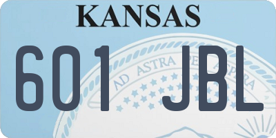 KS license plate 601JBL