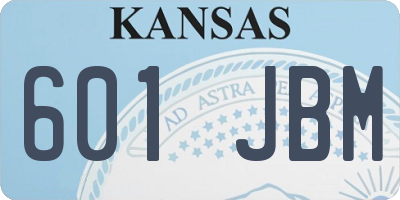 KS license plate 601JBM