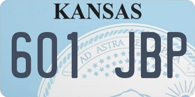 KS license plate 601JBP