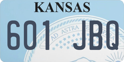 KS license plate 601JBQ