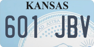KS license plate 601JBV
