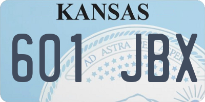 KS license plate 601JBX