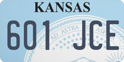 KS license plate 601JCE