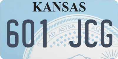 KS license plate 601JCG