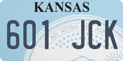 KS license plate 601JCK