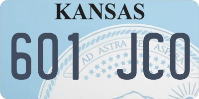 KS license plate 601JCO