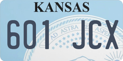 KS license plate 601JCX