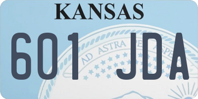 KS license plate 601JDA