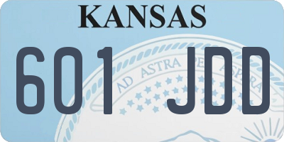 KS license plate 601JDD