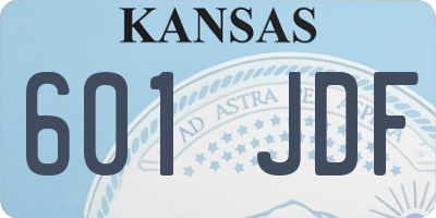 KS license plate 601JDF