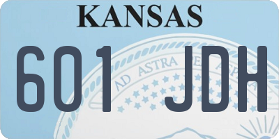 KS license plate 601JDH