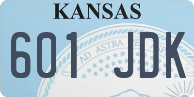 KS license plate 601JDK