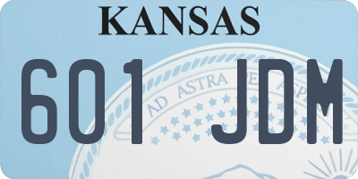 KS license plate 601JDM