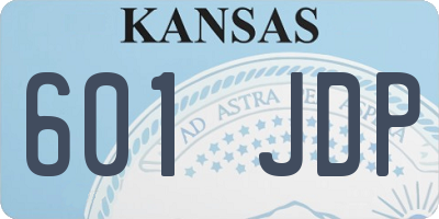 KS license plate 601JDP