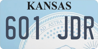 KS license plate 601JDR