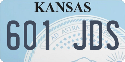 KS license plate 601JDS