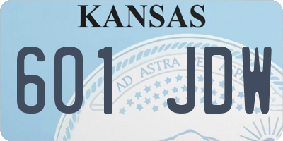 KS license plate 601JDW