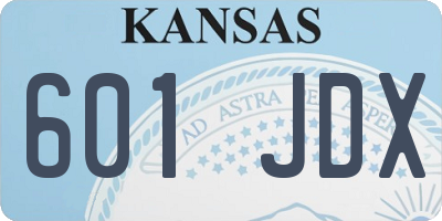 KS license plate 601JDX