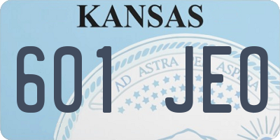 KS license plate 601JEO