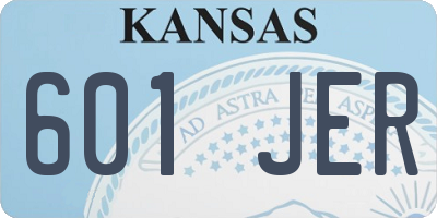 KS license plate 601JER