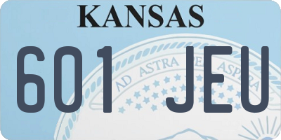 KS license plate 601JEU