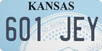 KS license plate 601JEY