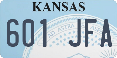 KS license plate 601JFA