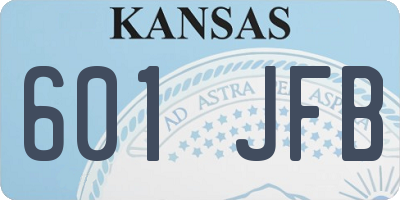 KS license plate 601JFB