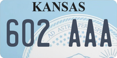 KS license plate 602AAA