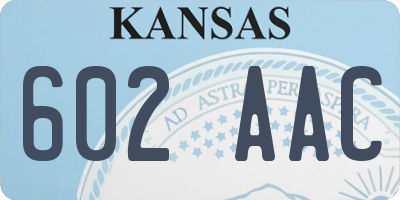 KS license plate 602AAC