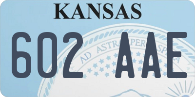 KS license plate 602AAE